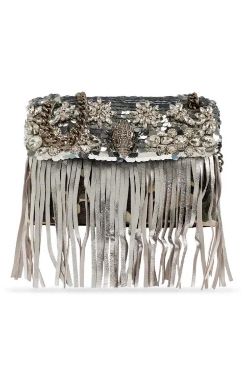 medium Kensington fringe-trimmed shoulder bag by KURT GEIGER