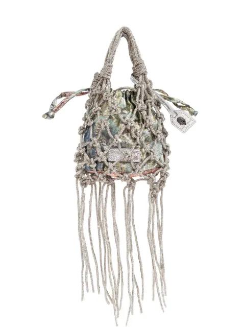 mini Macramé crystal tote bag by KURT GEIGER