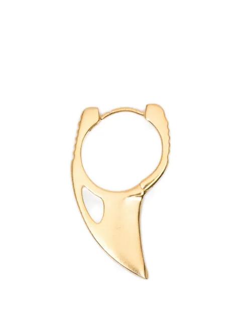 Finger Knife gold-plated single earring by KUSIKOHC