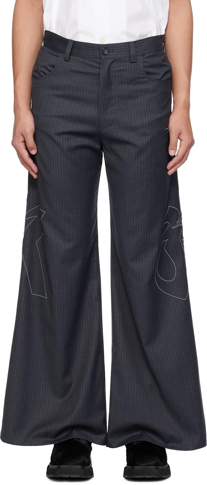 Gray 'Right To Fail' Oversized Trousers by KUSIKOHC