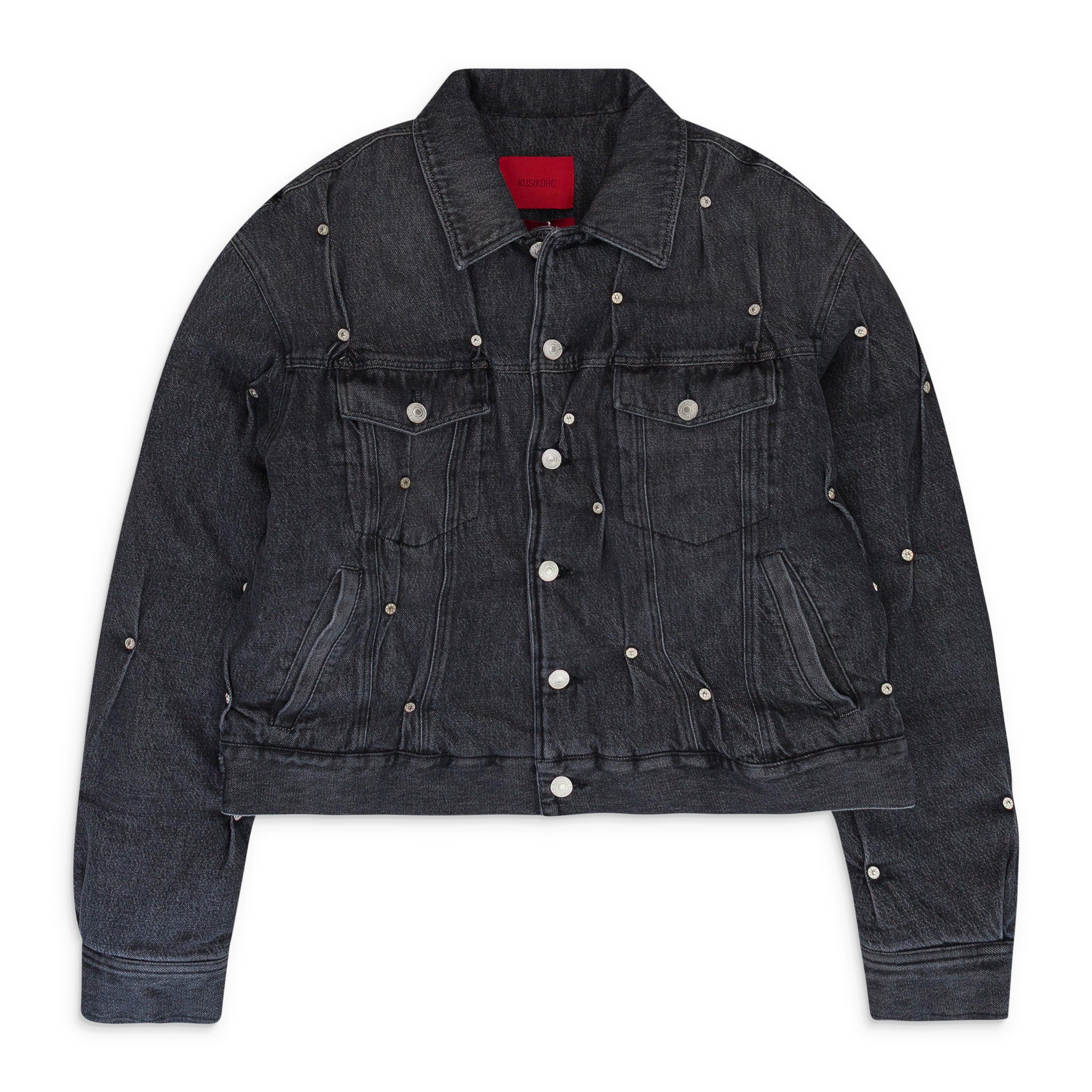 PADDED MULTI RIVET DENIM JACKET by KUSIKOHC