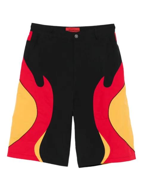 Rider flame-print shorts by KUSIKOHC