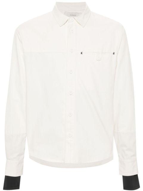 herringboned cotton shirt by KUSIKOHC