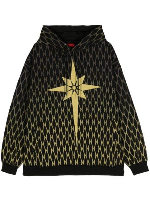 origami-print cotton hoodie by KUSIKOHC