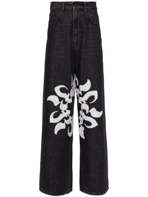 patchwork cotton jeans by KUSIKOHC