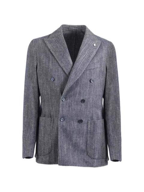 herringbone double-breasted blazer by L.B.M. 1911