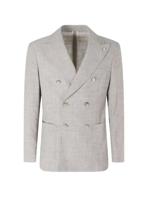 double-breasted peak-lapel jacket by L.B.M.