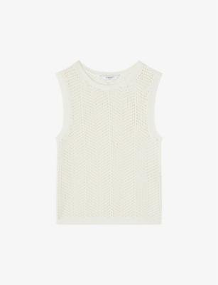 Ava open-weave round-neck knitted top by L.K.BENNETT