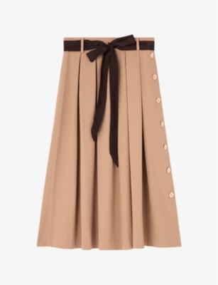 Joel Pleated Stretch-Woven Midi Skirt by L.K.BENNETT