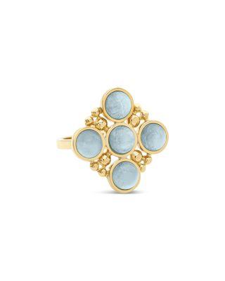 18K Yellow Gold Bubbles Aquamarine Ring by L. KLEIN