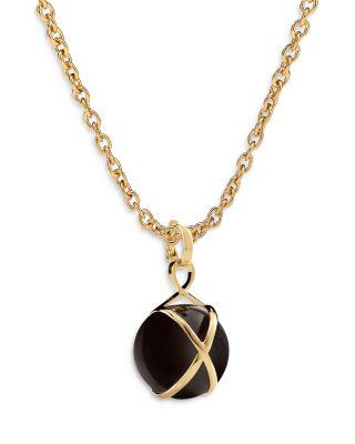 18K Yellow Gold Prisma Black Agate Large Pendant Necklace by L. KLEIN