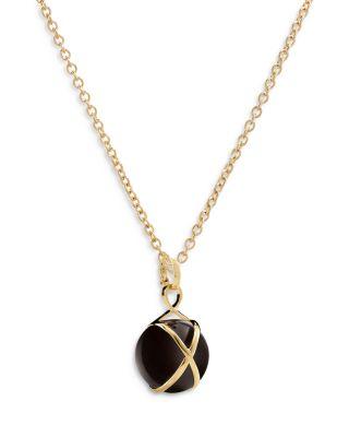 18K Yellow Gold Prisma Black Agate Medium Pendant Necklace by L. KLEIN