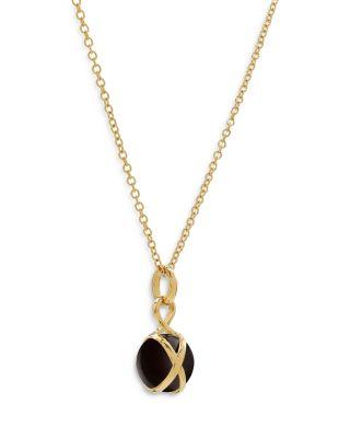 18K Yellow Gold Prisma Black Agate Small Pendant Necklace by L. KLEIN