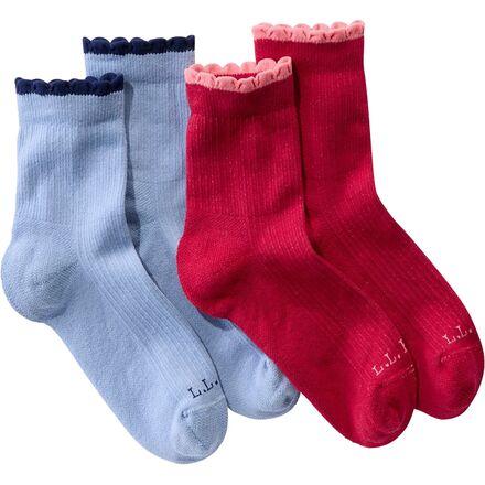 Scalloped Edge Micro Crew Sock by L.L.BEAN