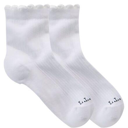Scalloped Edge Micro Crew Sock by L.L.BEAN