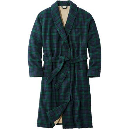 Scotch Plaid Flannel Sherpa Lined Robe by L.L.BEAN