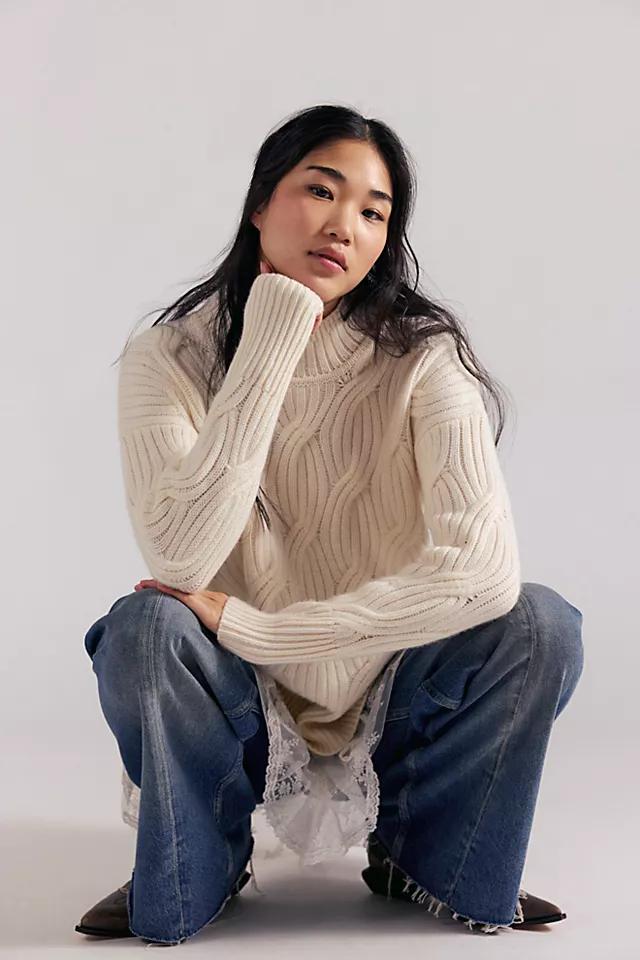 L.L.Bean Cashmere Cable Mockneck Sweater by L.L.BEAN | FREE PEOPLE