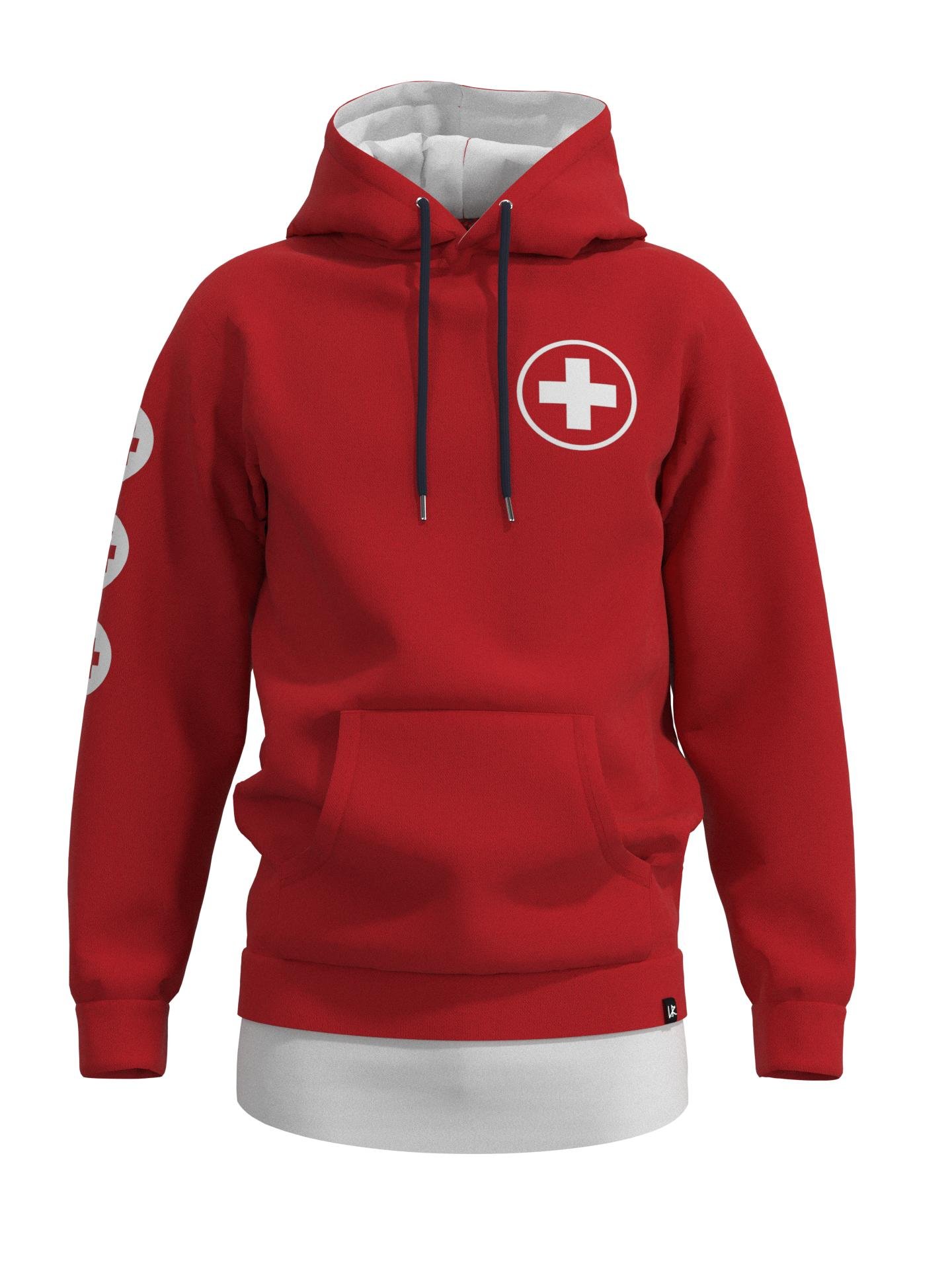 HOODIE-LAYERED_DIEGO_RED-BLACK by L.R.CPH
