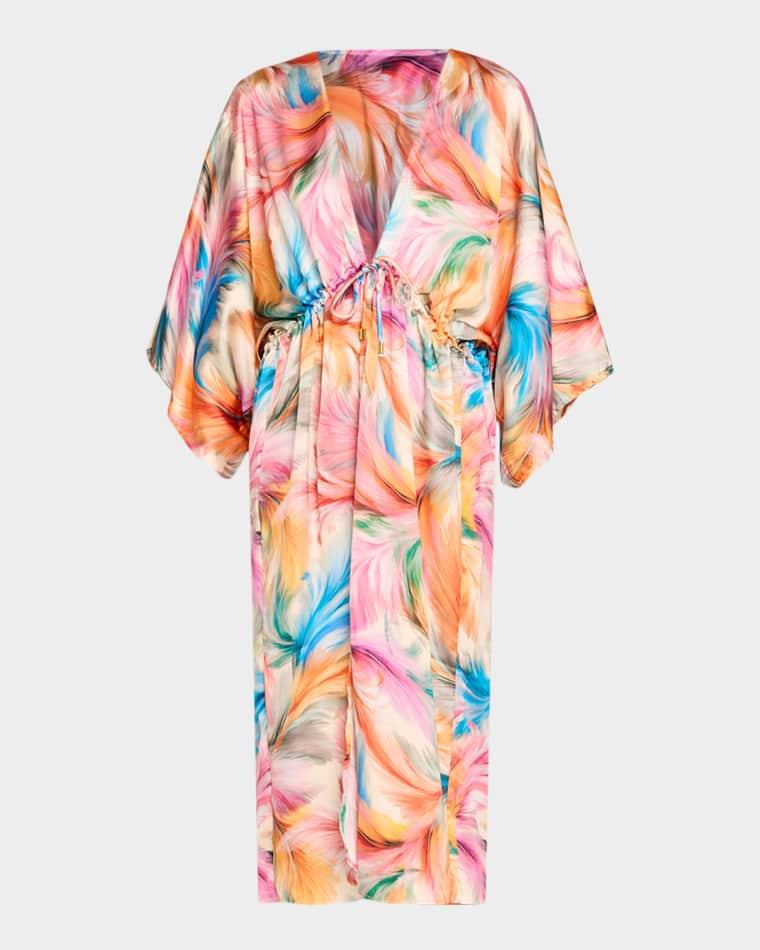 Feathered Impressions Maxi Kimono Coverup by LA BLANCA