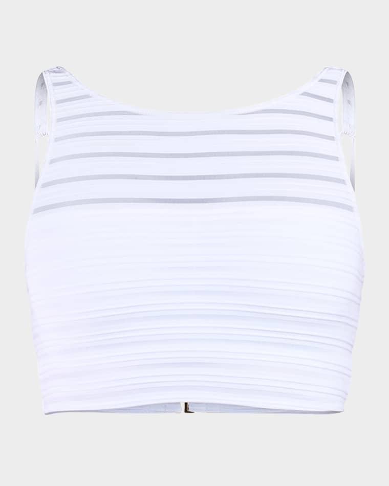 Fluid Lines High-Neck Midline Bikini Top by LA BLANCA