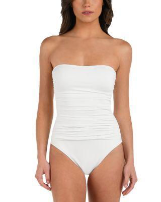 Island Goddess Shirred Bandeau One Piece Swimsuit by LA BLANCA