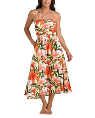Jungle Blossoms Lace Up Dress Swim Cover-Up by LA BLANCA