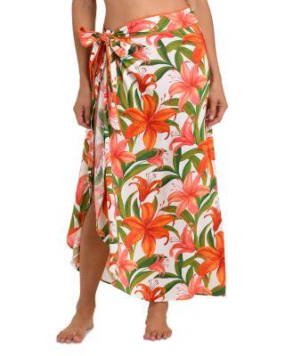 Jungle Blossoms Tie Wrap Skirt Swim Cover-Up by LA BLANCA