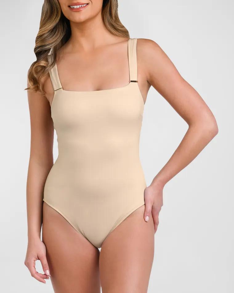 Luxe Square-Neck One-Piece Swimsuit by LA BLANCA