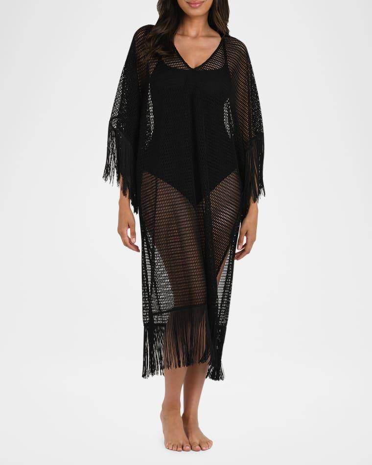 Open-Knit Crochet Caftan Coverup by LA BLANCA