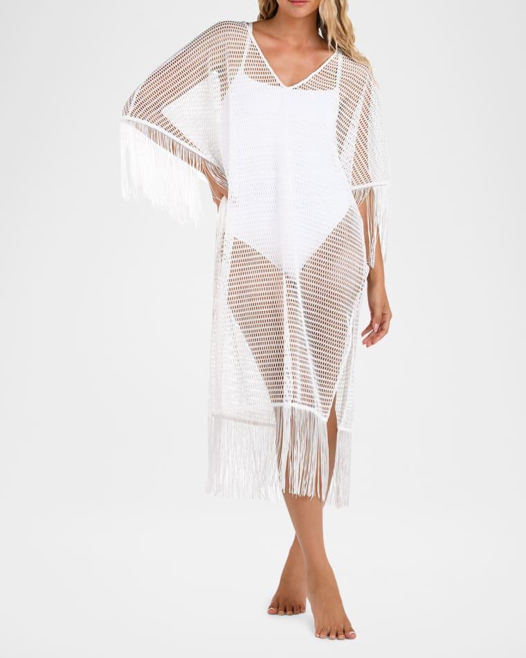 Open-Knit Crochet Caftan Coverup by LA BLANCA
