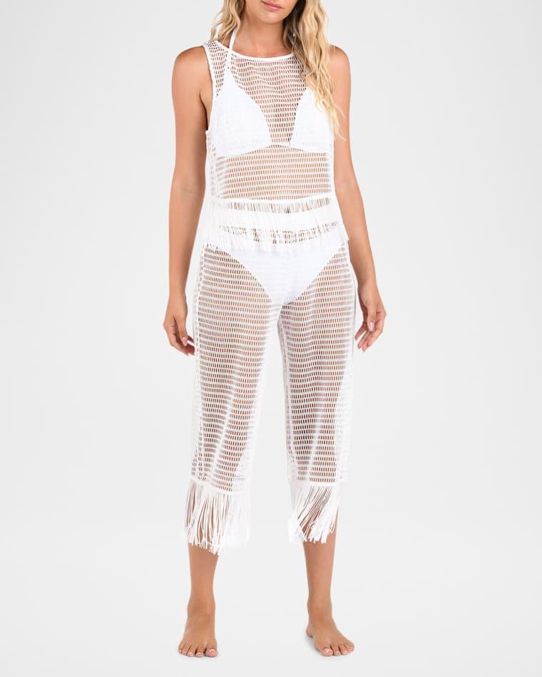 Open-Knit Crochet Tank Top by LA BLANCA