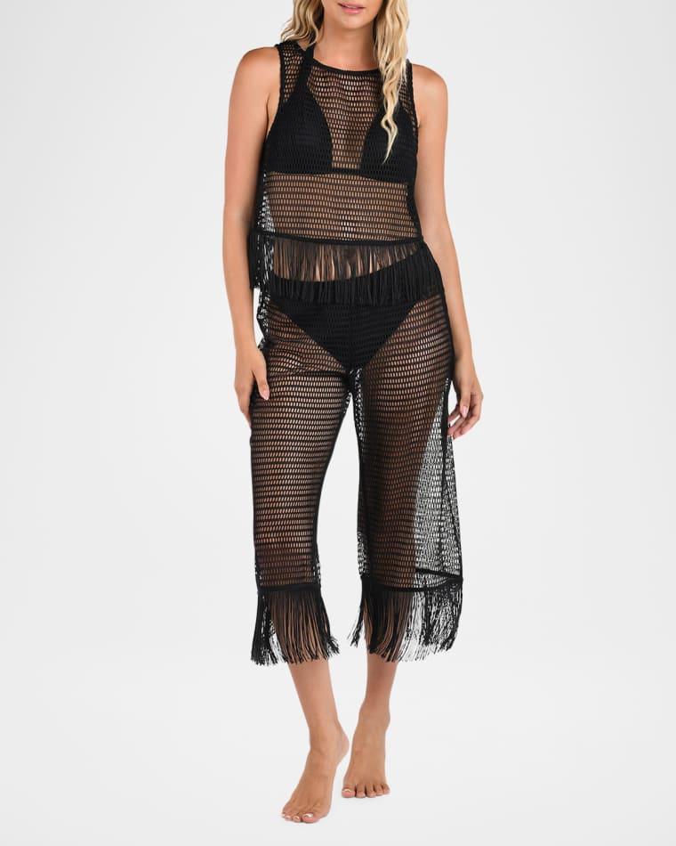 Open-Knit Crochet Tank Top by LA BLANCA