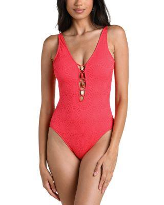 Shellbound Plunge One Piece Swimsuit by LA BLANCA