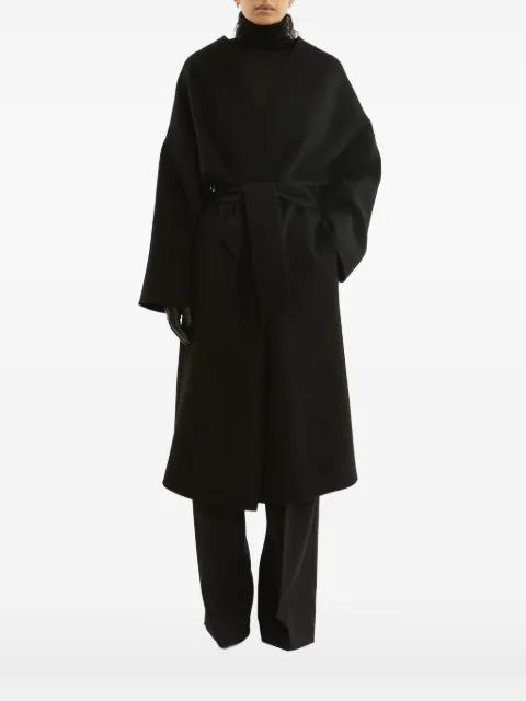 belted wrap coat by LA COLLECTION