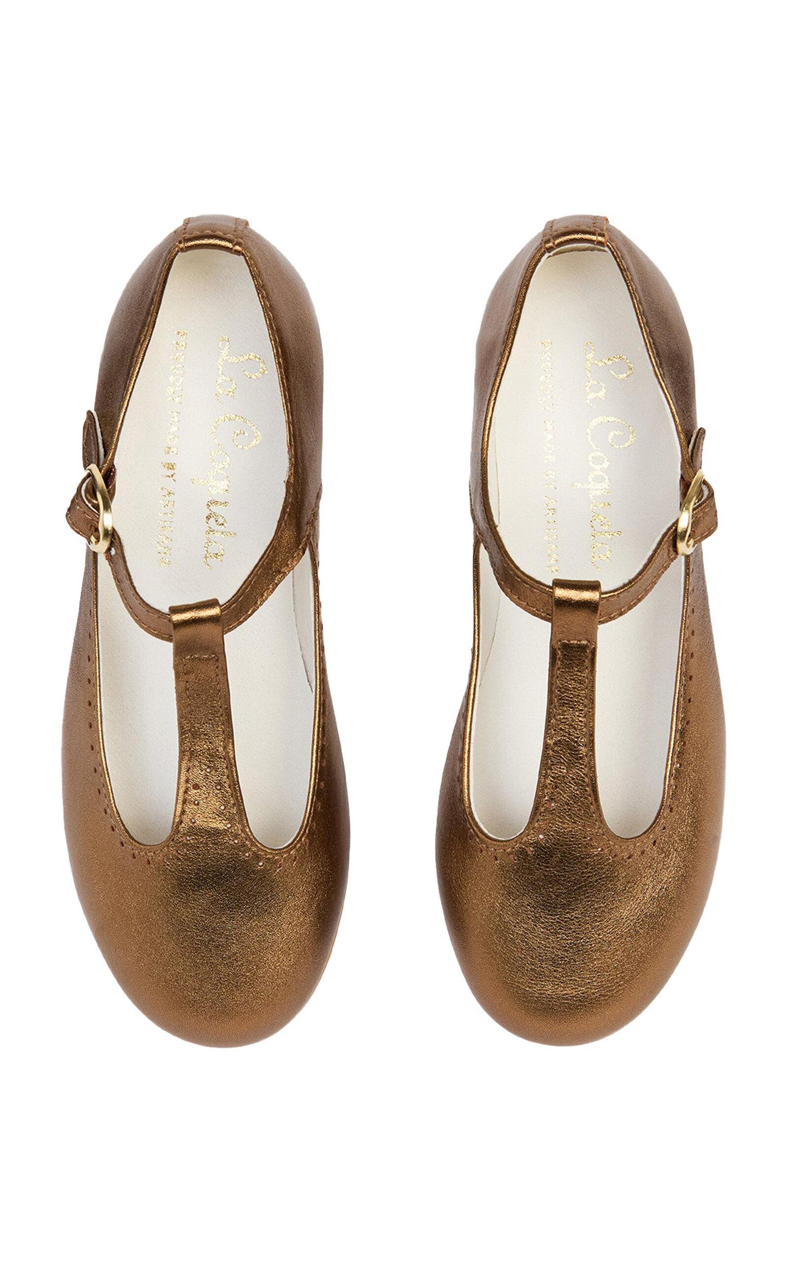 La Coqueta Leather T-Bar Kids Shoes - Moda Operandi by LA COQUETA