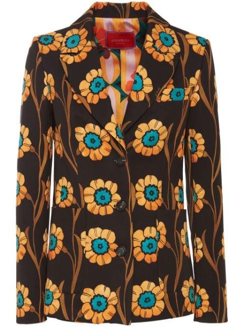 24/7 floral-print blazer by LA DOUBLEJ