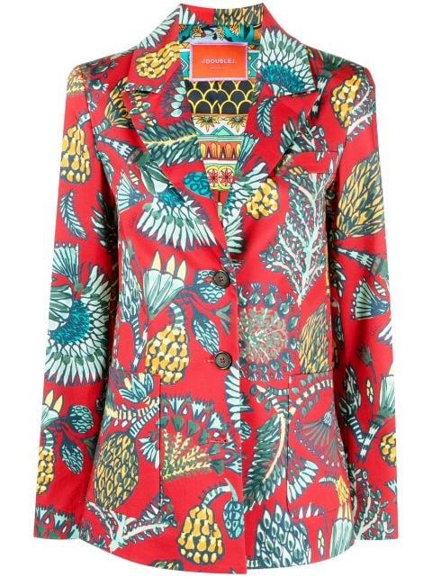 24/7 floral-print single-breasted blazer by LA DOUBLEJ