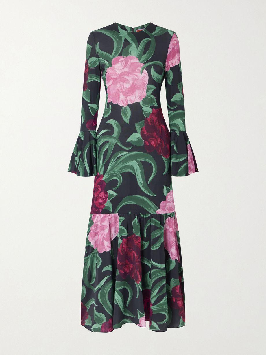 Alba floral-print stretch-jersey maxi dress by LA DOUBLEJ