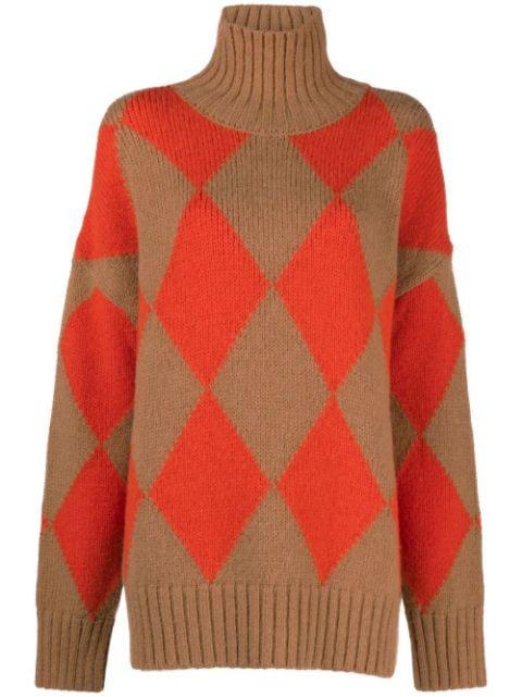 Argyle high-neck jumper by LA DOUBLEJ