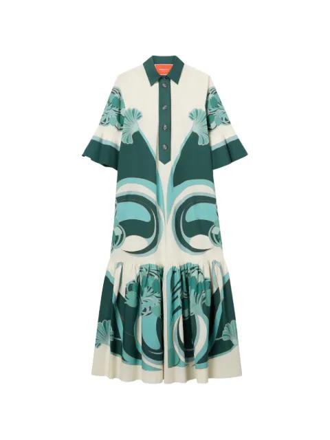 Artemis ruffled floral print dress by LA DOUBLEJ