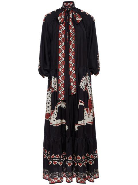 Athena animal-print silk dress by LA DOUBLEJ