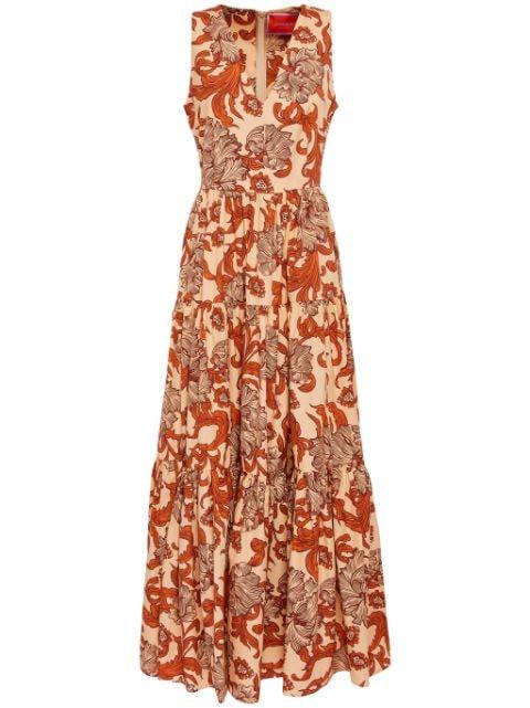 Big botanical-print poplin dress by LA DOUBLEJ