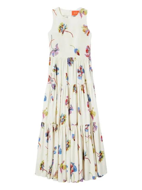 Big sleeveless tiered floral dress by LA DOUBLEJ