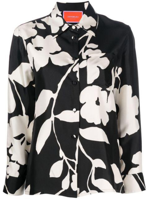 Boy floral-print silk shirt by LA DOUBLEJ