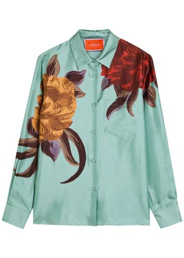 Boy printed silk-twill shirt by LA DOUBLEJ