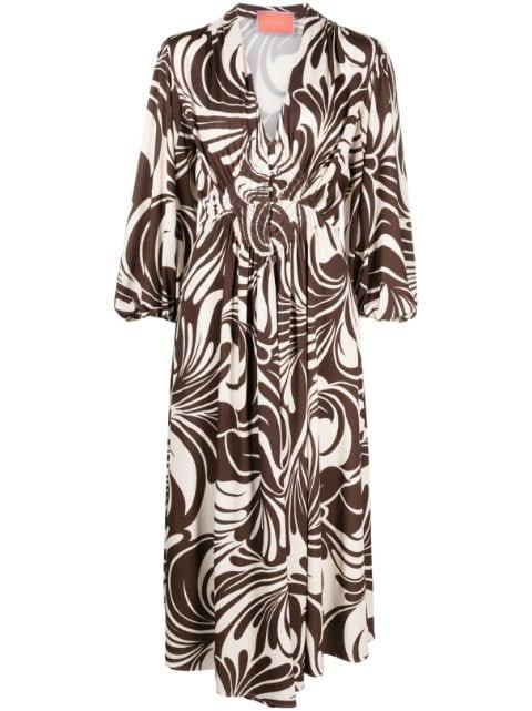 Camerino Watermarble-print maxi dress by LA DOUBLEJ