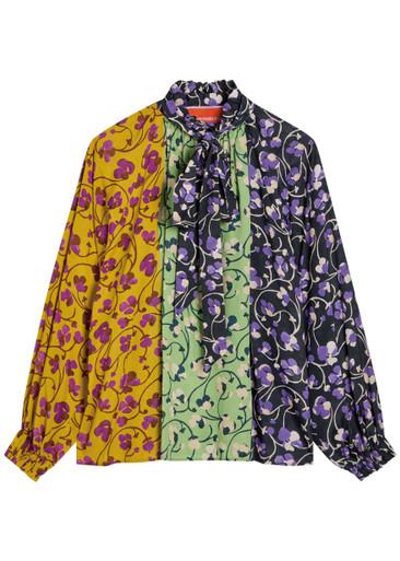 Cerere patterned chiffon blouse by LA DOUBLEJ