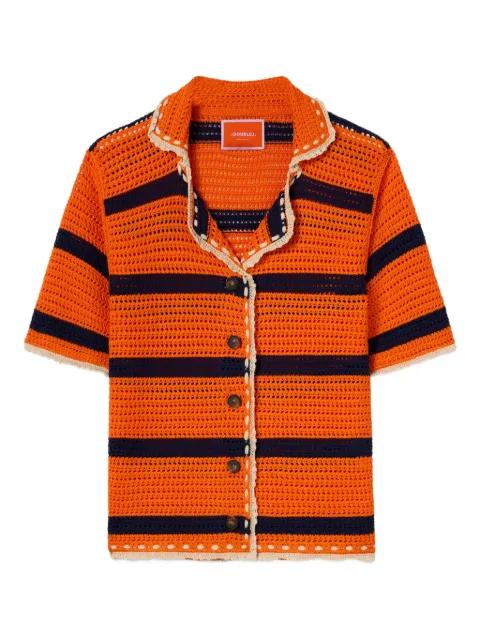 Cerere striped crochet shirt by LA DOUBLEJ