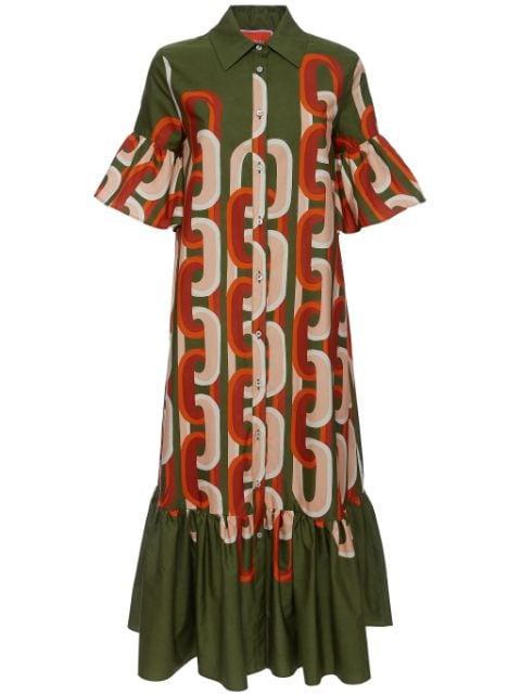 Choux chain-link print dress by LA DOUBLEJ