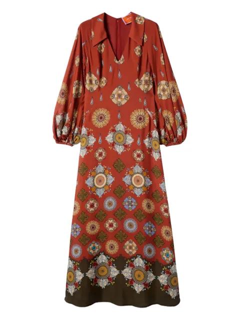 Diva puff-sleeve midi dress by LA DOUBLEJ